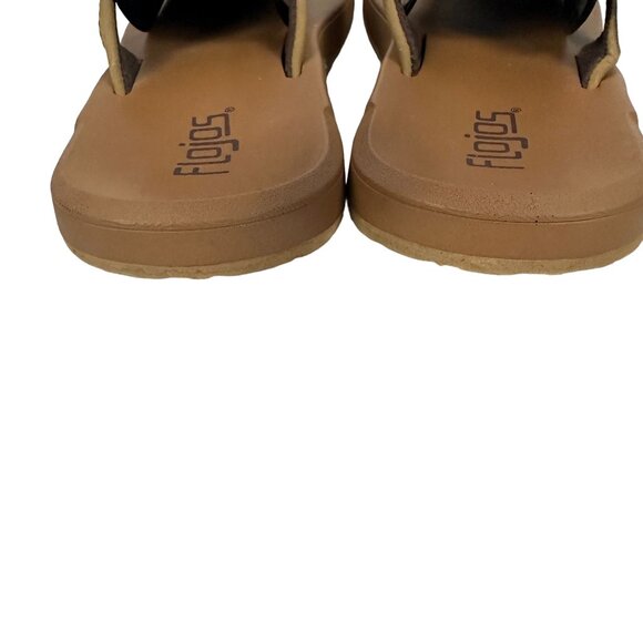 Flojos Men's Size 11 Flip Flops Brown Synthetic Upper & Textured Sole - Picture 3 of 6